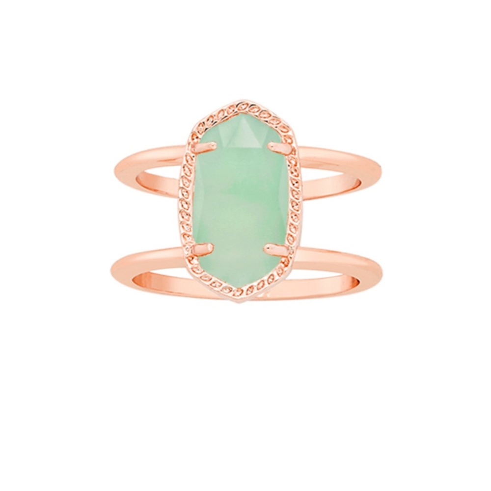 Kendra Scott rose gold ring chalcedony stone